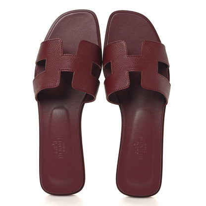 Hermes Epsom Oran Sandals 38.5 Rouge H 2 of 10
