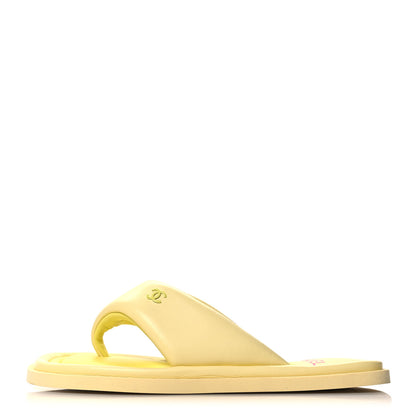 Chanel Lambskin Padded Pool Thong Sandals 41 Black 1 of 8