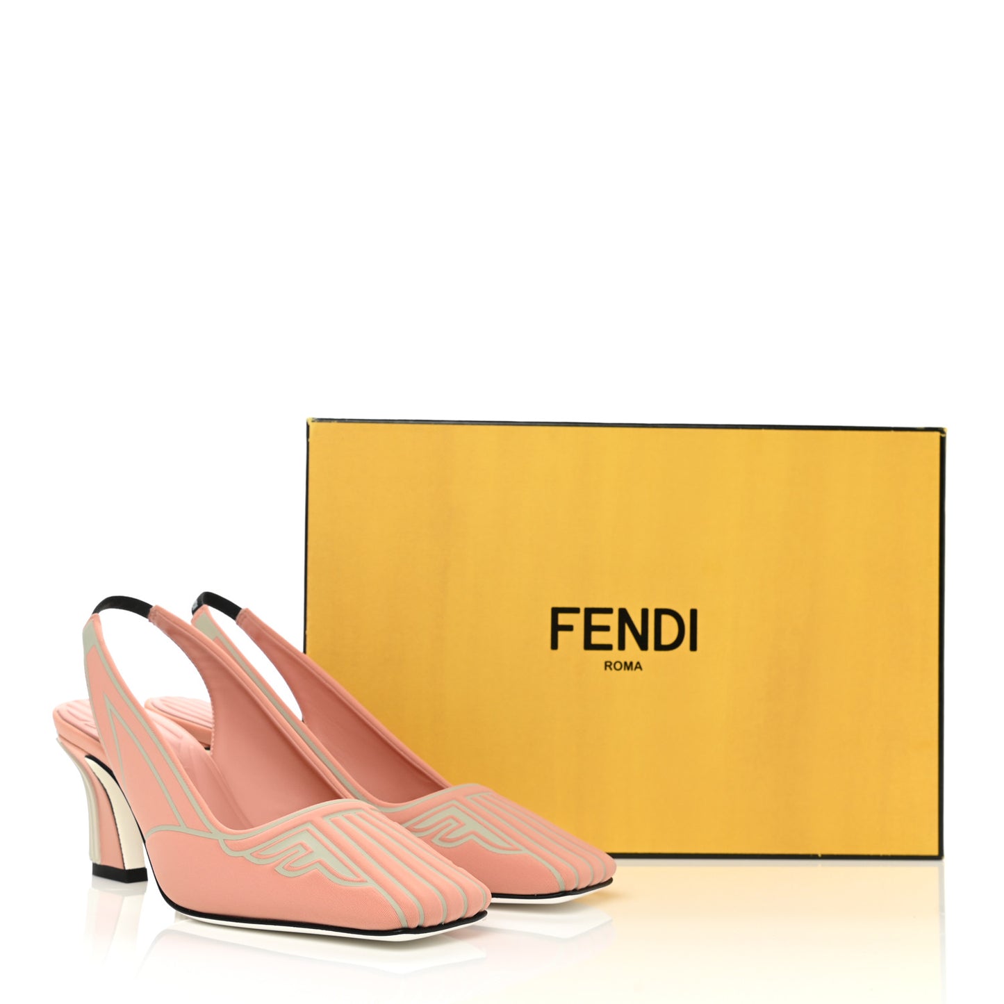 Stretch Fabric FFreedom Decollette Slingback Pumps 36 Angora Frosty Red Black White