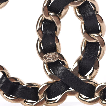 Chanel Lambskin Chain CC Brooch Black Gold 4 of 5
