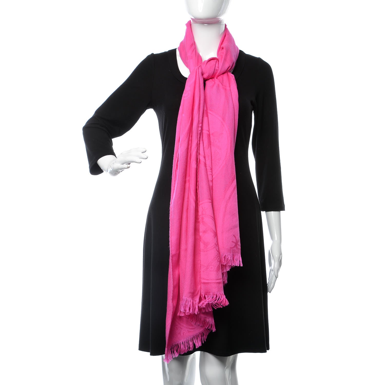 Hermes Cashmere Silk New Libris Stole Rose Indien 2 of 5
