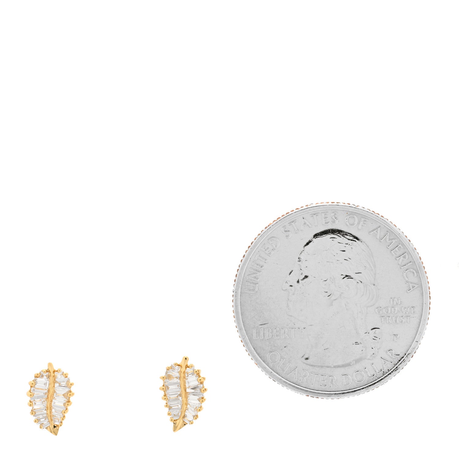 Anita Ko 18K Rose Gold Diamond Small Palm Leaf Earrings 2 of 5