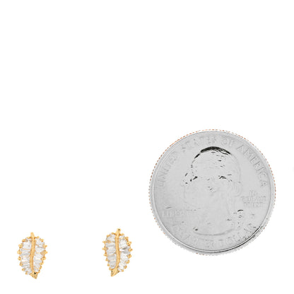 Anita Ko 18K Rose Gold Diamond Small Palm Leaf Earrings 2 of 5