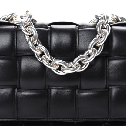 Bottega Veneta Lambskin Maxi Intreccio Padded Chain Cassette Crossbody Bag Black 7 of 9