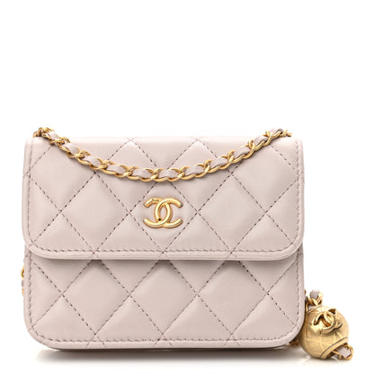 Chanel Lambskin Quilted Pearl Crush Clutch With Chain Light Purple 1 of 12