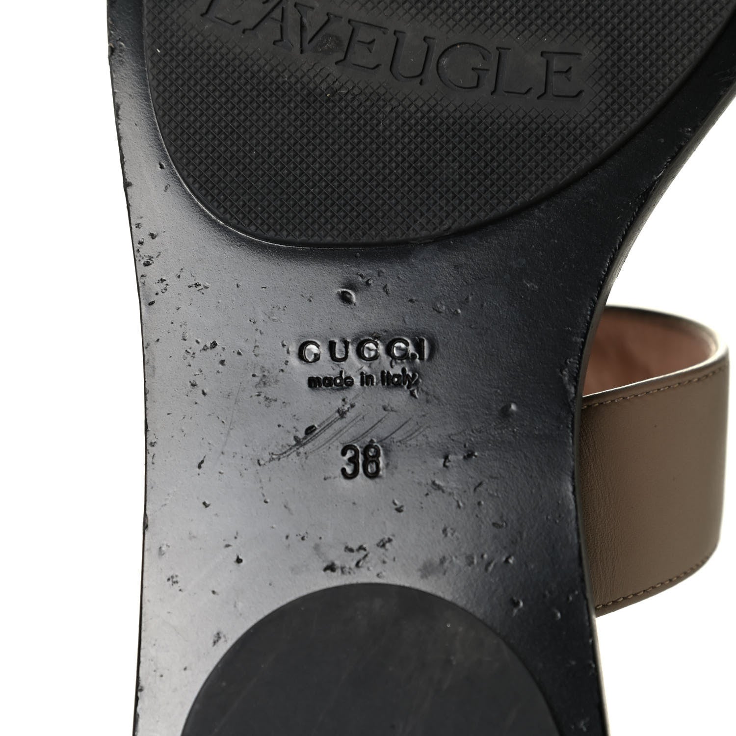 Gucci Calfskin GG Marmont Thong Sandals 38 Taupe 5 of 9