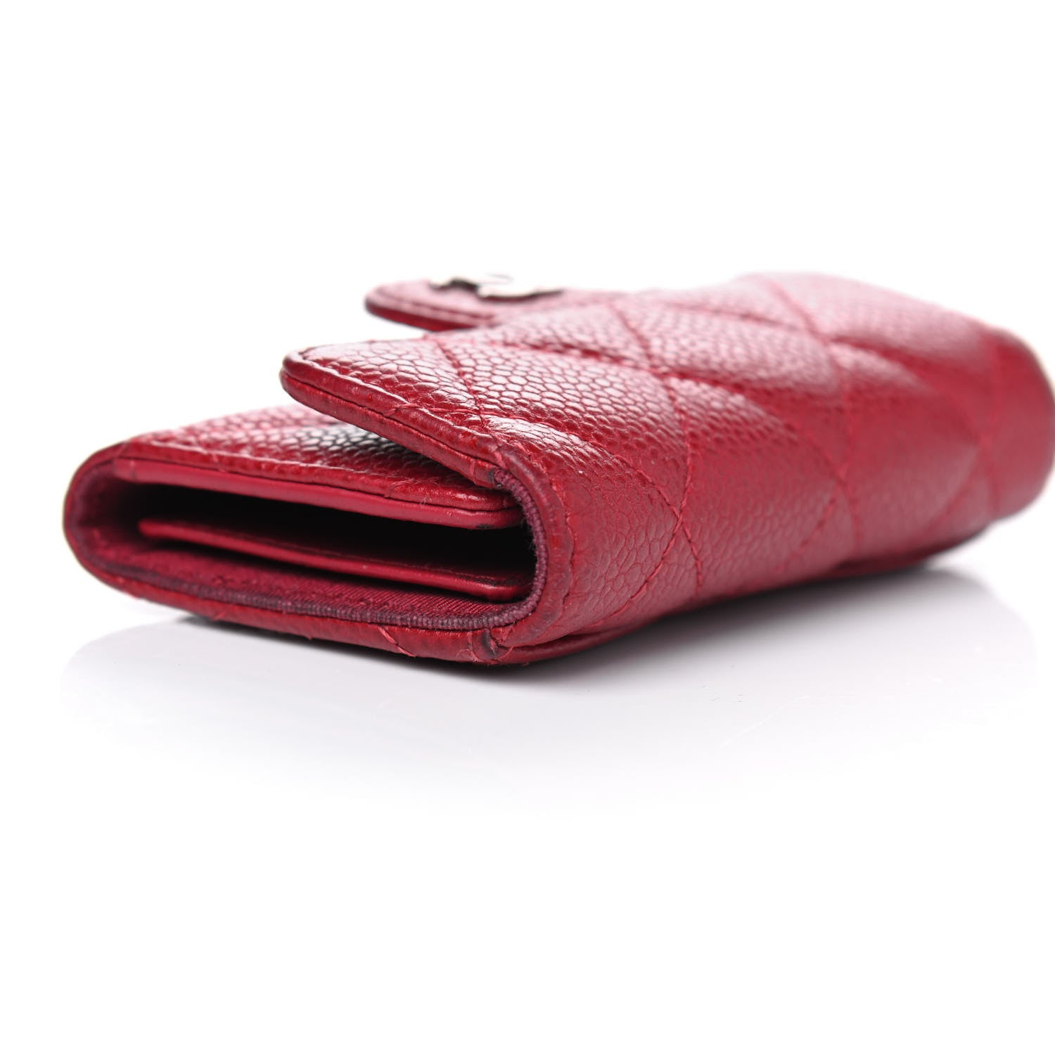 Chanel Metallic Caviar Quilted 6 Key Holder Dark Pink 11 of 13