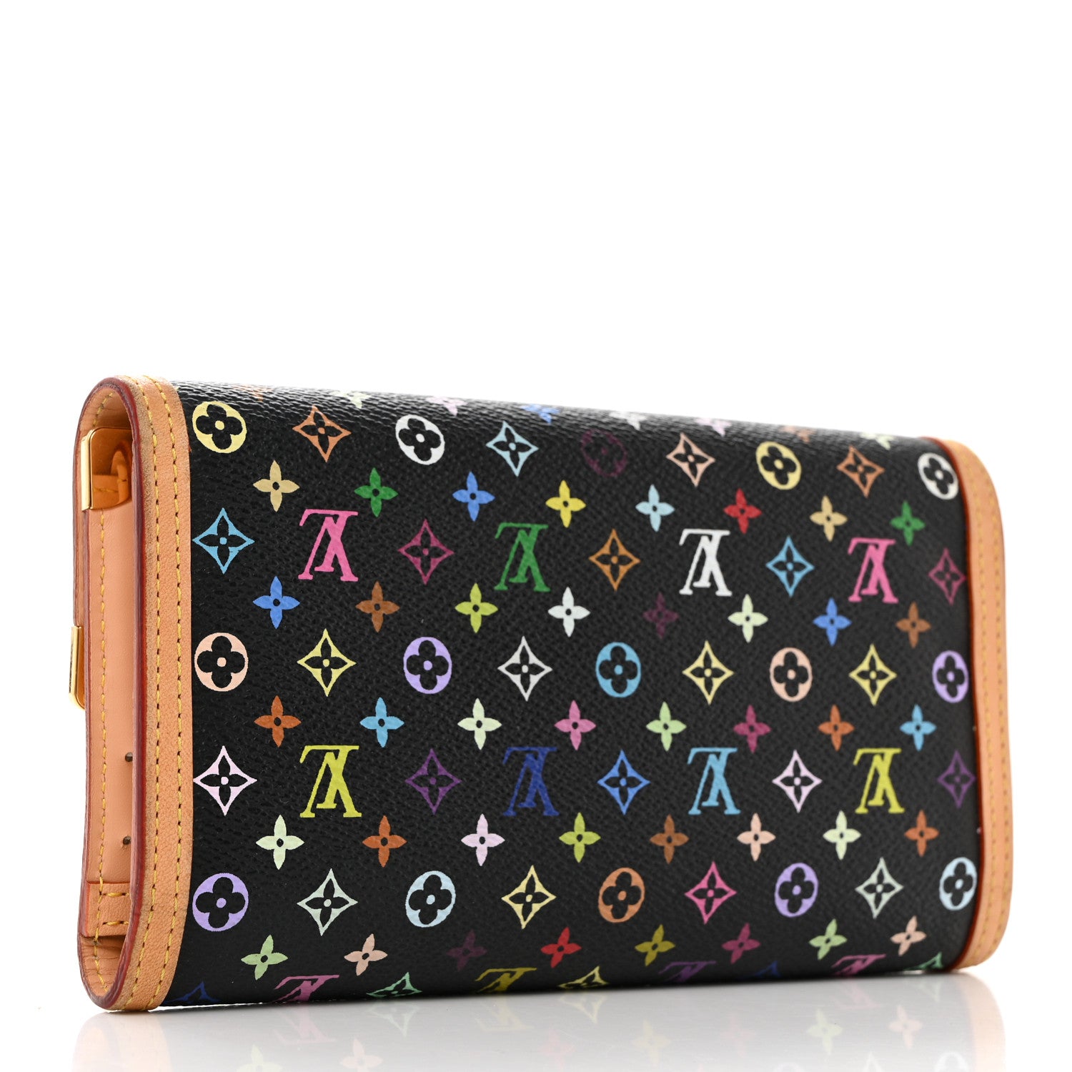 Louis Vuitton Monogram Multicolor Porte Tresor International Wallet Black 3 of 8