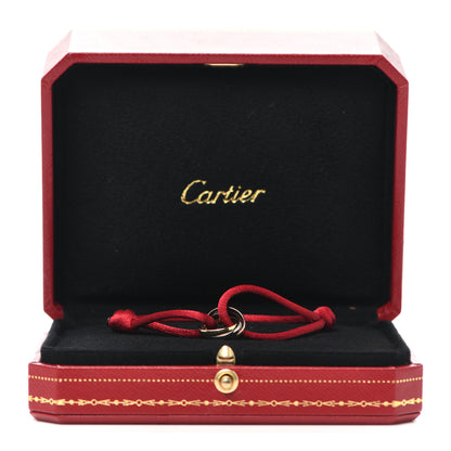 Cartier 18K Pink Yellow White Gold Trinity Cord Bracelet Red 6 of 6