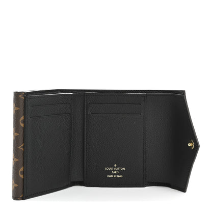 Louis Vuitton Grained Calfskin Monogram Double V Compact Wallet Black 5 of 8
