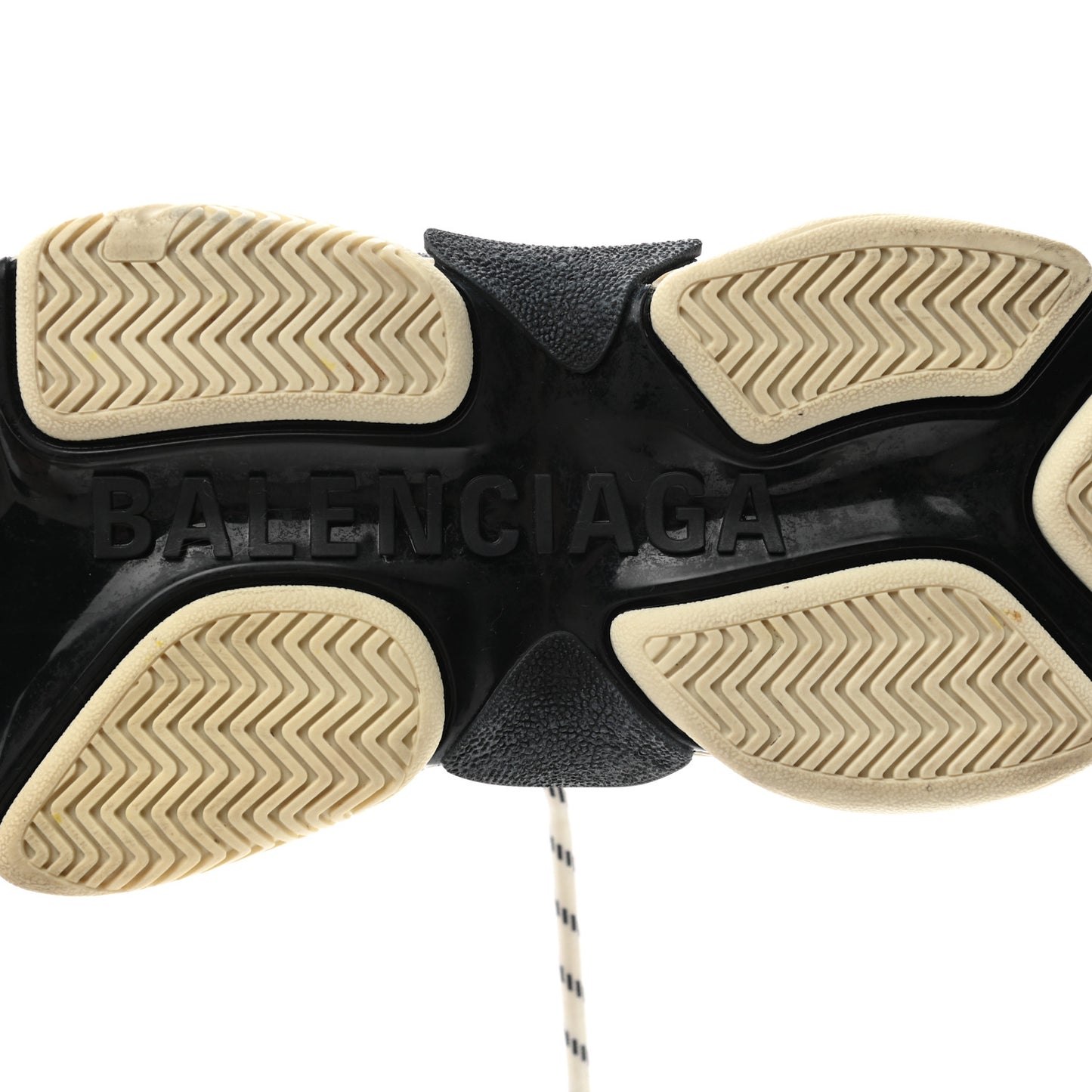 Fabric Mesh Womens Triple S Sneakers 36 Beige Black