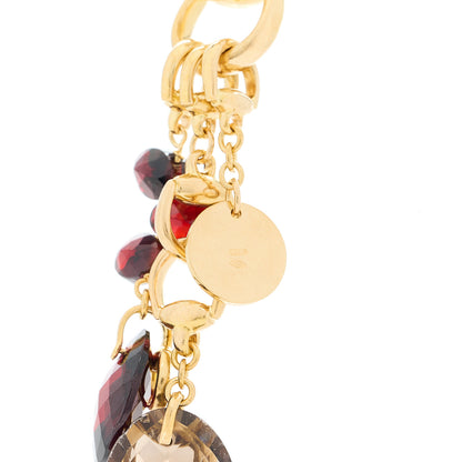 Gucci 18K Yellow Gold Garnet Smoky Quartz Horsebit Link Pendant Necklace 6 of 12