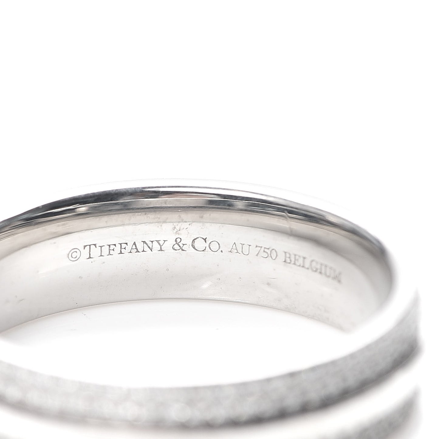 18K White Gold Diamond T Two Wide Ring 61 9.5