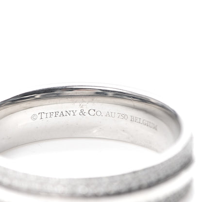 Tiffany 18K White Gold Diamond T Two Wide Ring 61 9.5 4 of 6