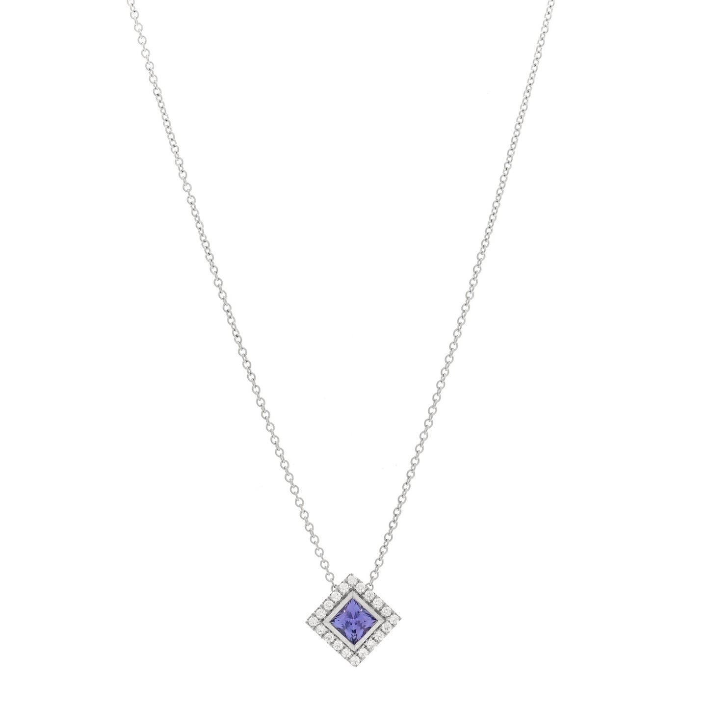 Platinum Diamond Tanzanite Pendant Necklace