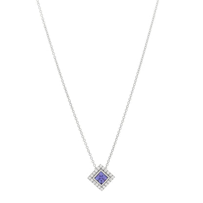 Tiffany Platinum Diamond Tanzanite Pendant Necklace 1 of 4