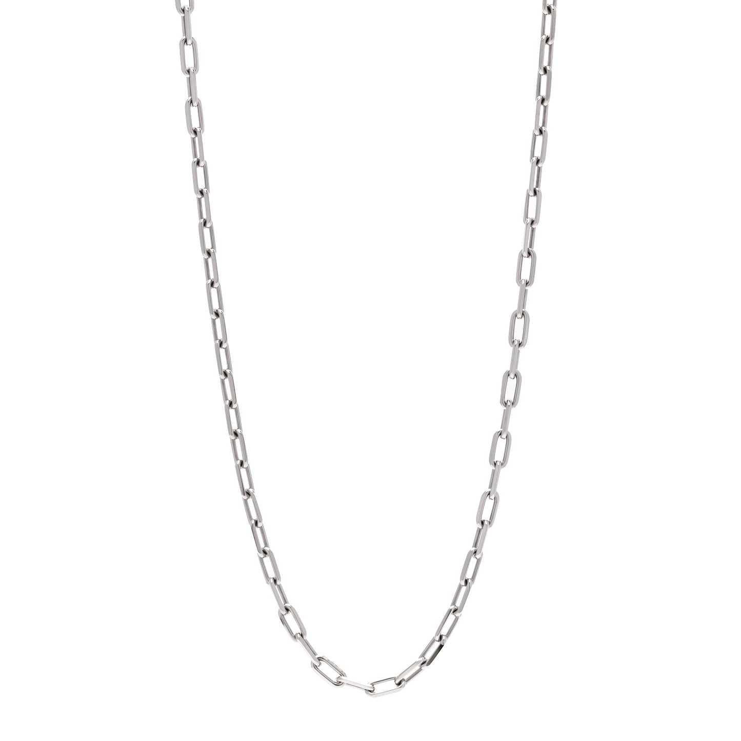 18K White Gold Santos De Cartier Link Necklace