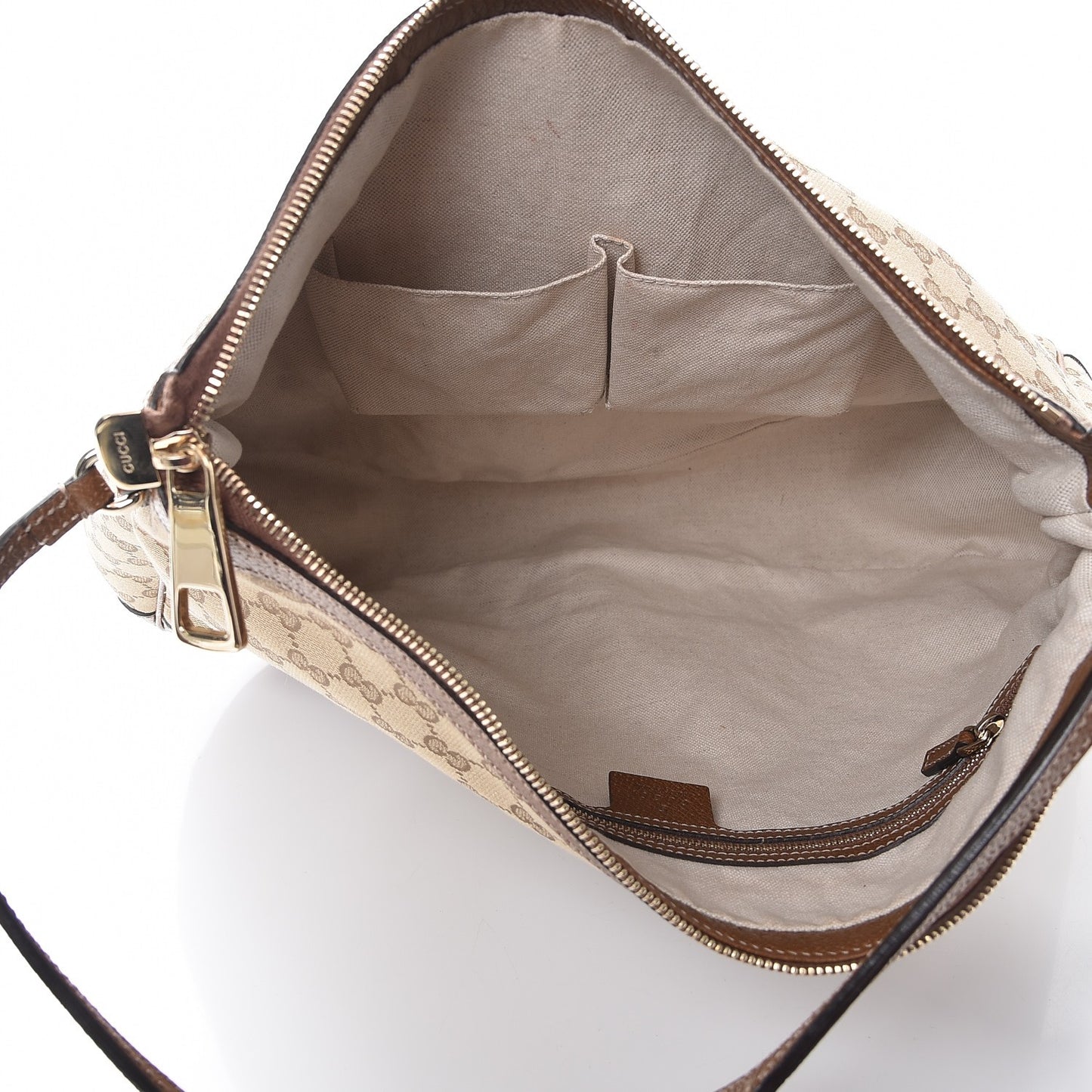 Monogram Textured Calfskin Large Bree Hobo Beige Ebony Nocciola