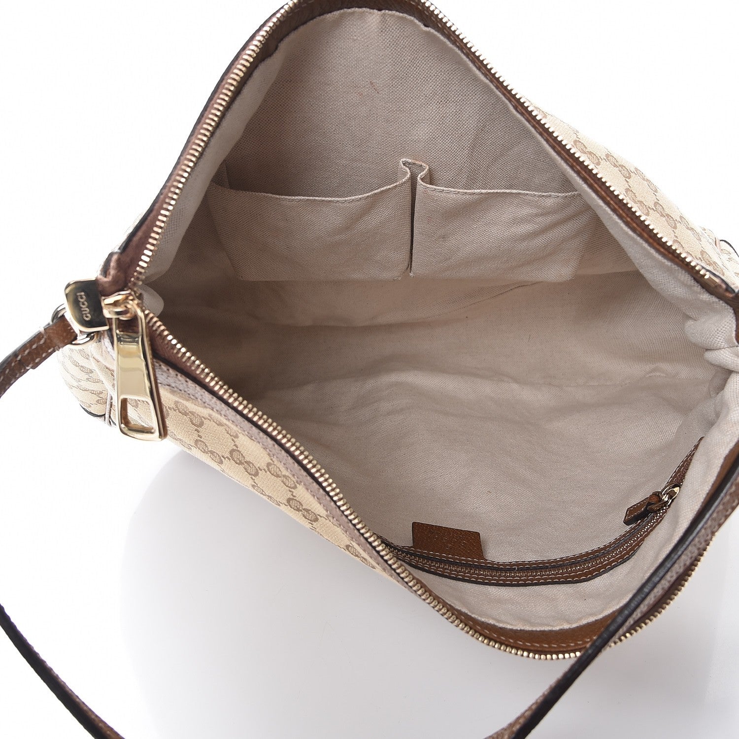 Gucci Monogram Textured Calfskin Large Bree Hobo Beige Ebony Nocciola 5 of 7