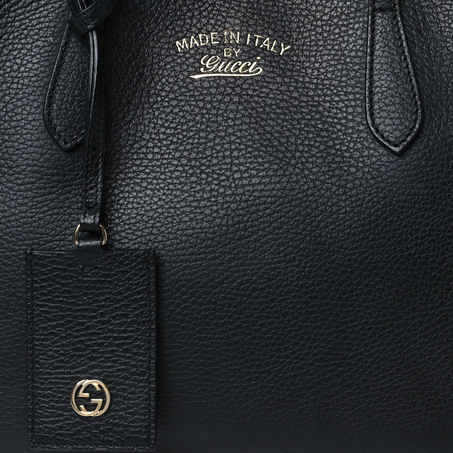 Gucci Pebbled Calfskin Small Swing Tote Black 8 of 12