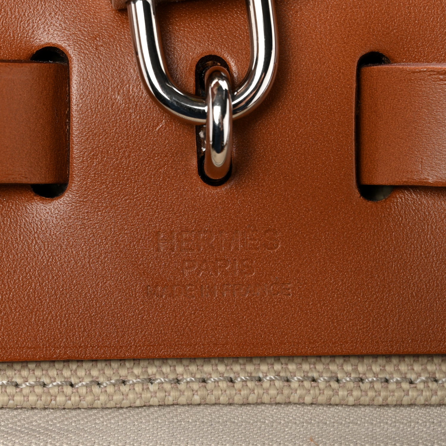 Hermes Military Toile Vache Hunter Herbag Zip Retourne 31 PM Beton Fauve 7 of 11