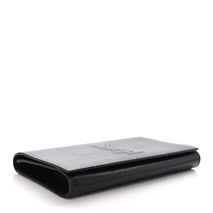 Saint Laurent Calfskin Monogram Large Belle De Jour Clutch Black 4 of 7
