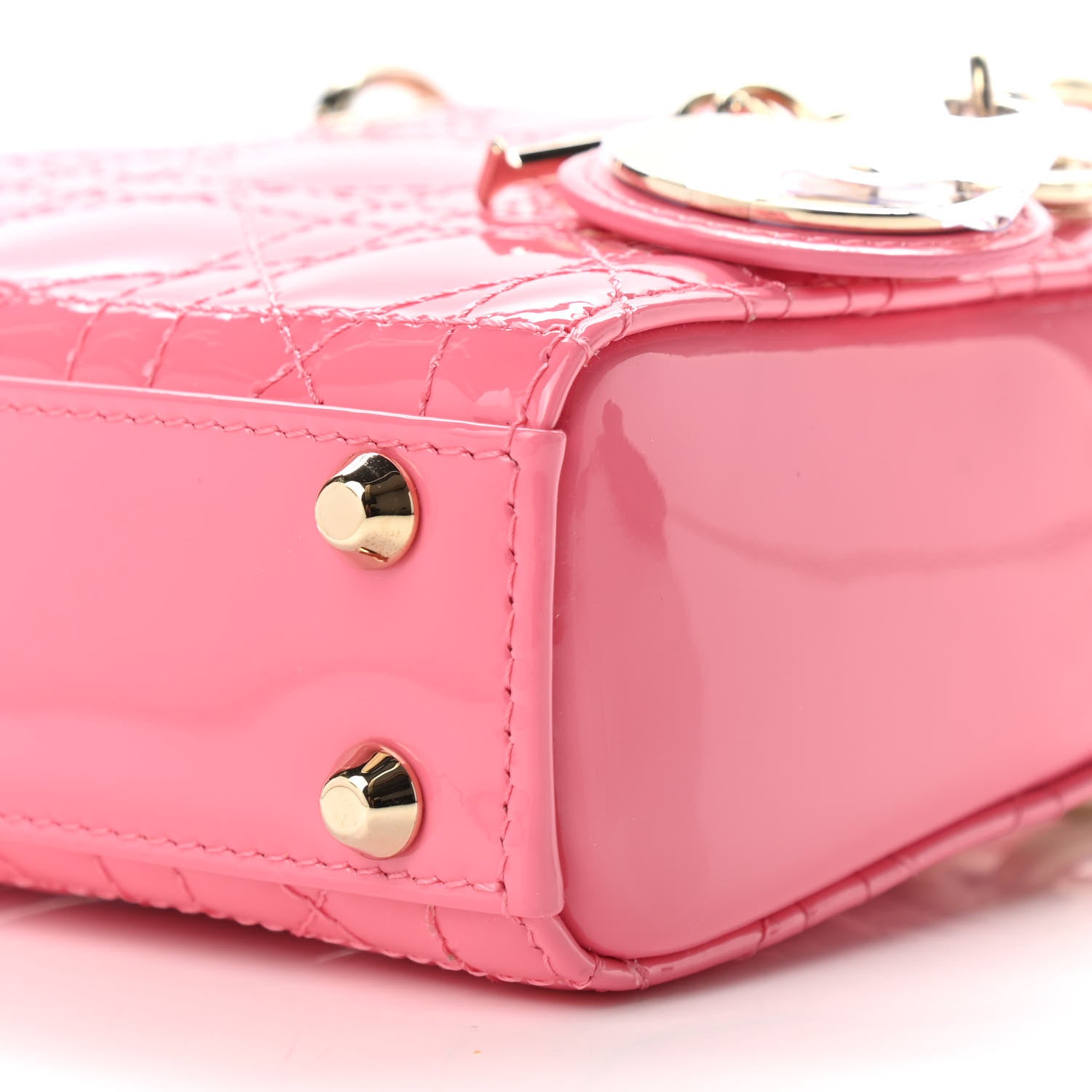 Christian Dior Patent Cannage Micro Lady Dior Peony Pink 7 of 7