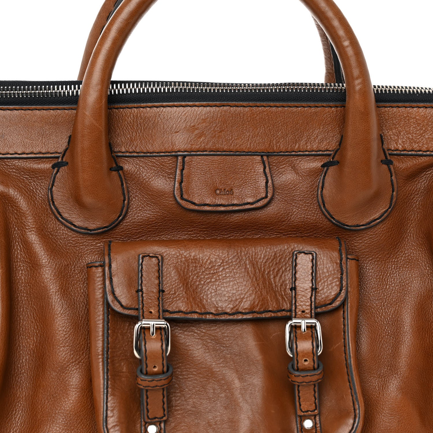 Chloe Calfskin Edith Satchel Ecureil Brown 7 of 9