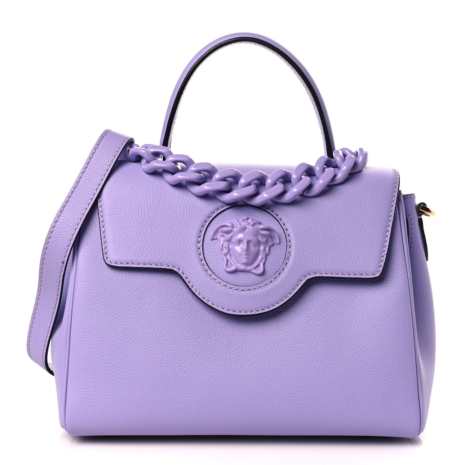 Versace Grained Calfskin Medium La Medusa Bag Lilac 1 of 8