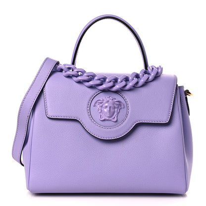 Versace Grained Calfskin Medium La Medusa Bag Lilac 1 of 8