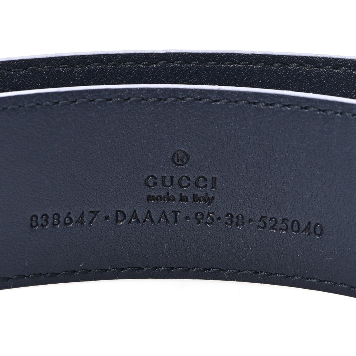 Gucci Moon Calfskin Round Plaque 35mm Belt 95 38 Navy 3 of 4