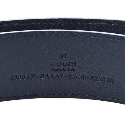 Gucci Moon Calfskin Round Plaque 35mm Belt 95 38 Navy 3 of 4
