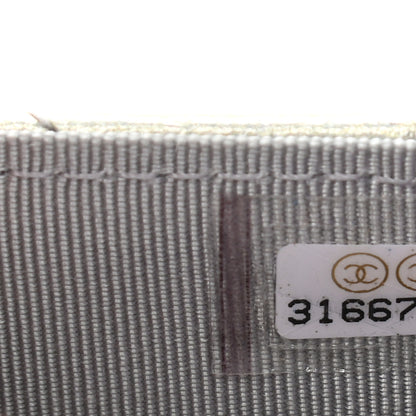 Chanel Gradient Metallic Calfskin Quilted Flap Card Holder Wallet Silver Blue Yellow Purple 8 of 8