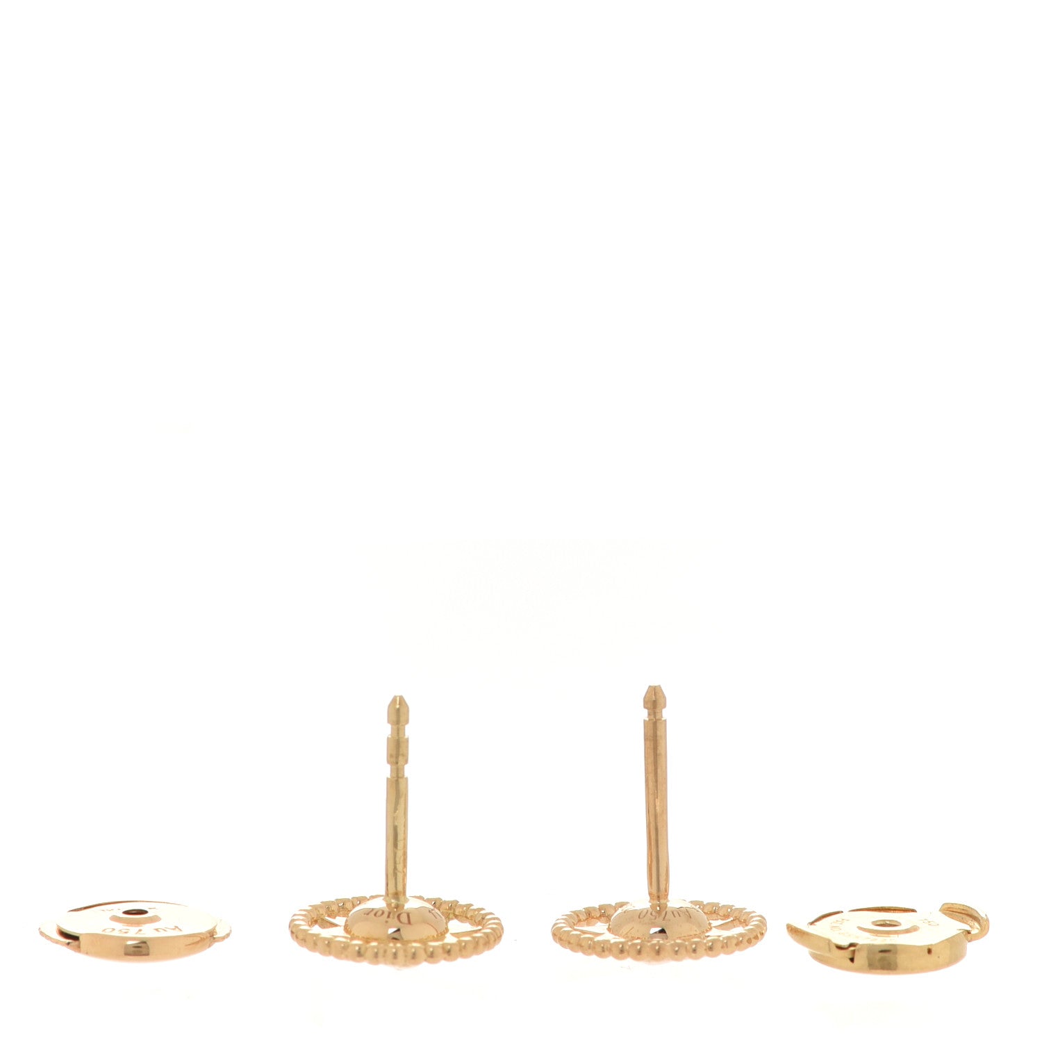 Christian Dior 18K Yellow Gold Diamond XS Rose Des Vents Earrings 3 of 8