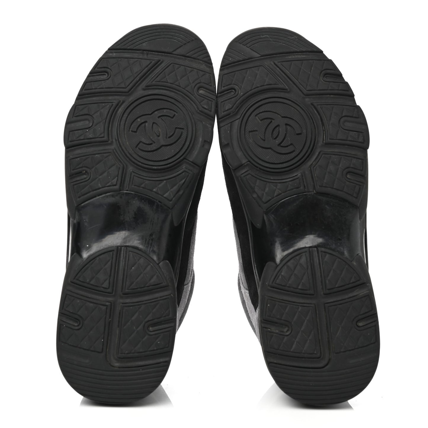 Suede Calfskin CC Sneakers 40 Black Grey