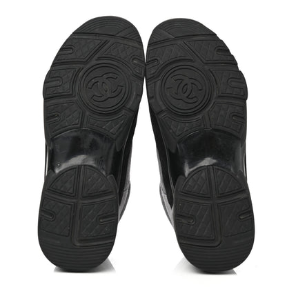 Chanel Suede Calfskin CC Sneakers 40 Black Grey 5 of 9