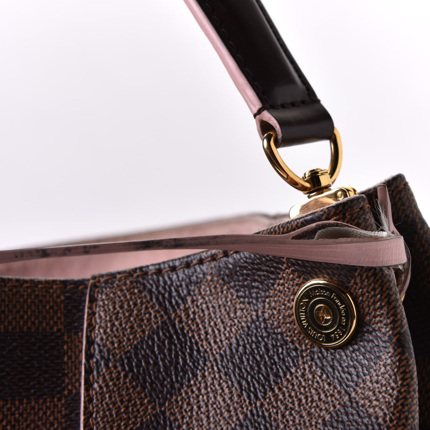 Damier Ebene Caissa Hobo Rose Ballerine