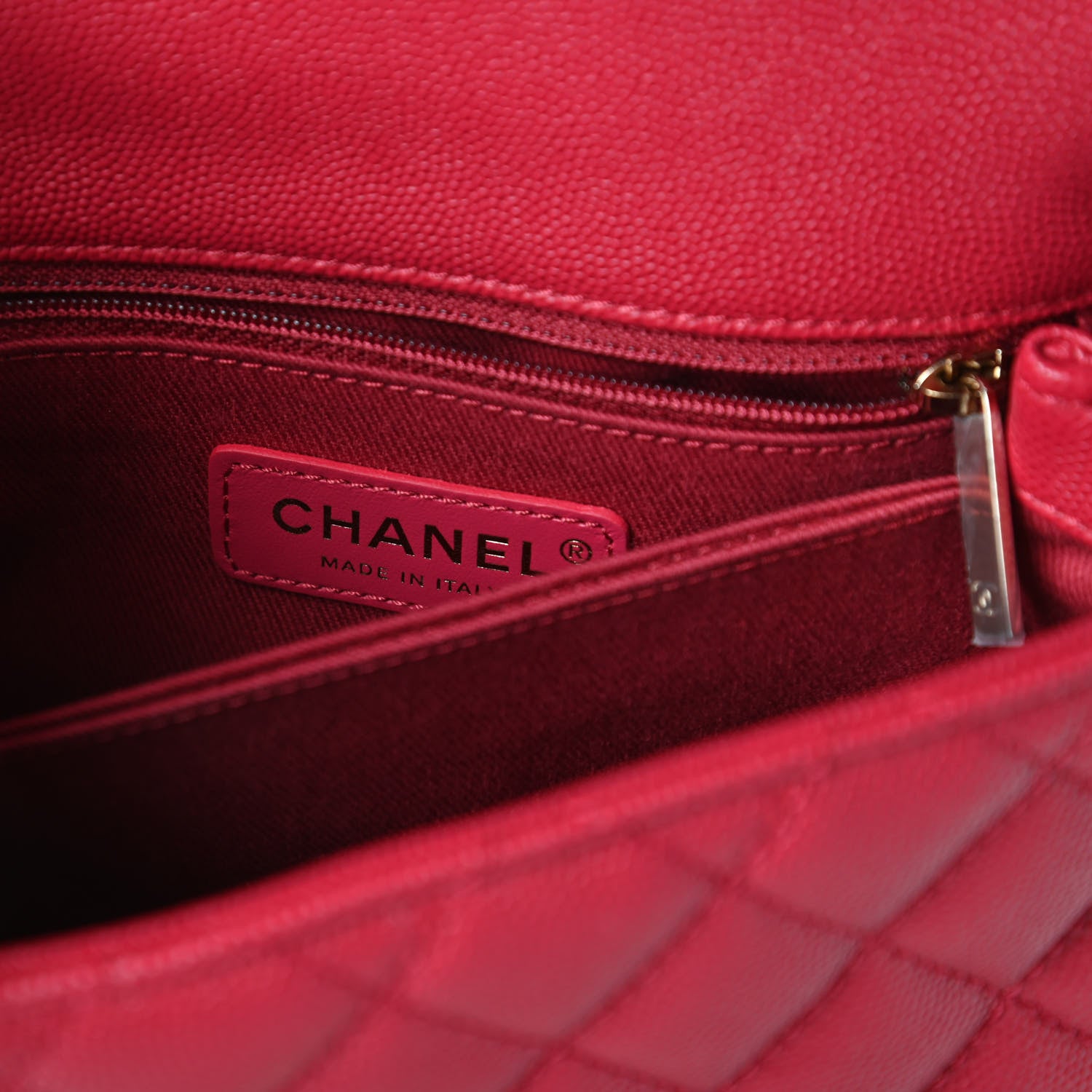 Chanel Caviar Quilted Mini Coco Handle Flap Dark Pink 8 of 10