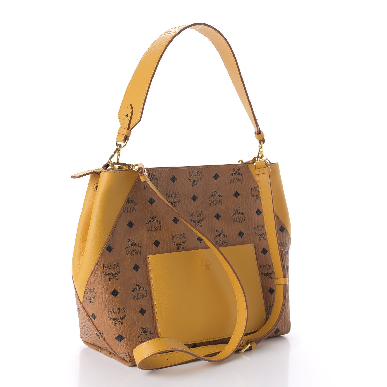 MCM Visetos Medium Klara Hobo Cognac Yellow 3 of 9