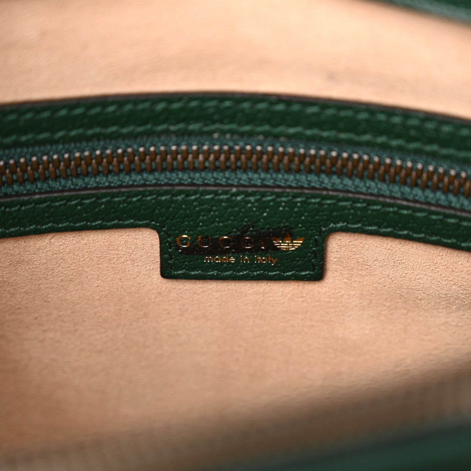 Gucci X Adidas Textured Dollar Calfskin Stripe Studded Large Diana Tote Bag Green Multicolor 6 of 10