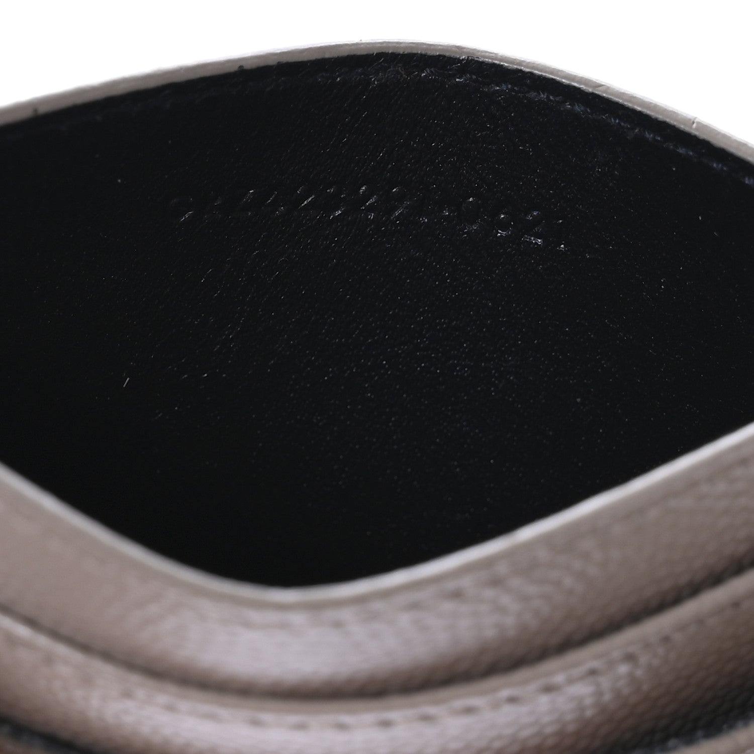 Saint Laurent Grain De Poudre Matelasse Chevron Monogram Credit Card Case Dark Beige 6 of 7