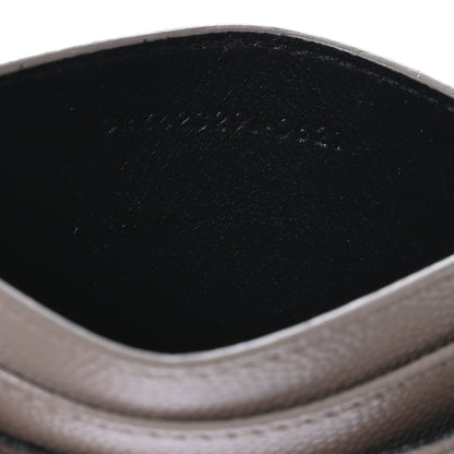 Saint Laurent Grain De Poudre Matelasse Chevron Monogram Credit Card Case Dark Beige 6 of 7