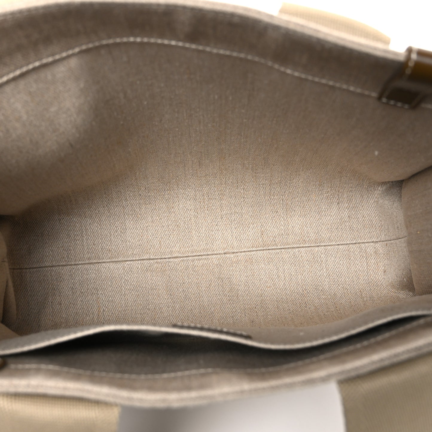 Linen Calfskin Medium Woody Ribbon Tote Bronze Brown