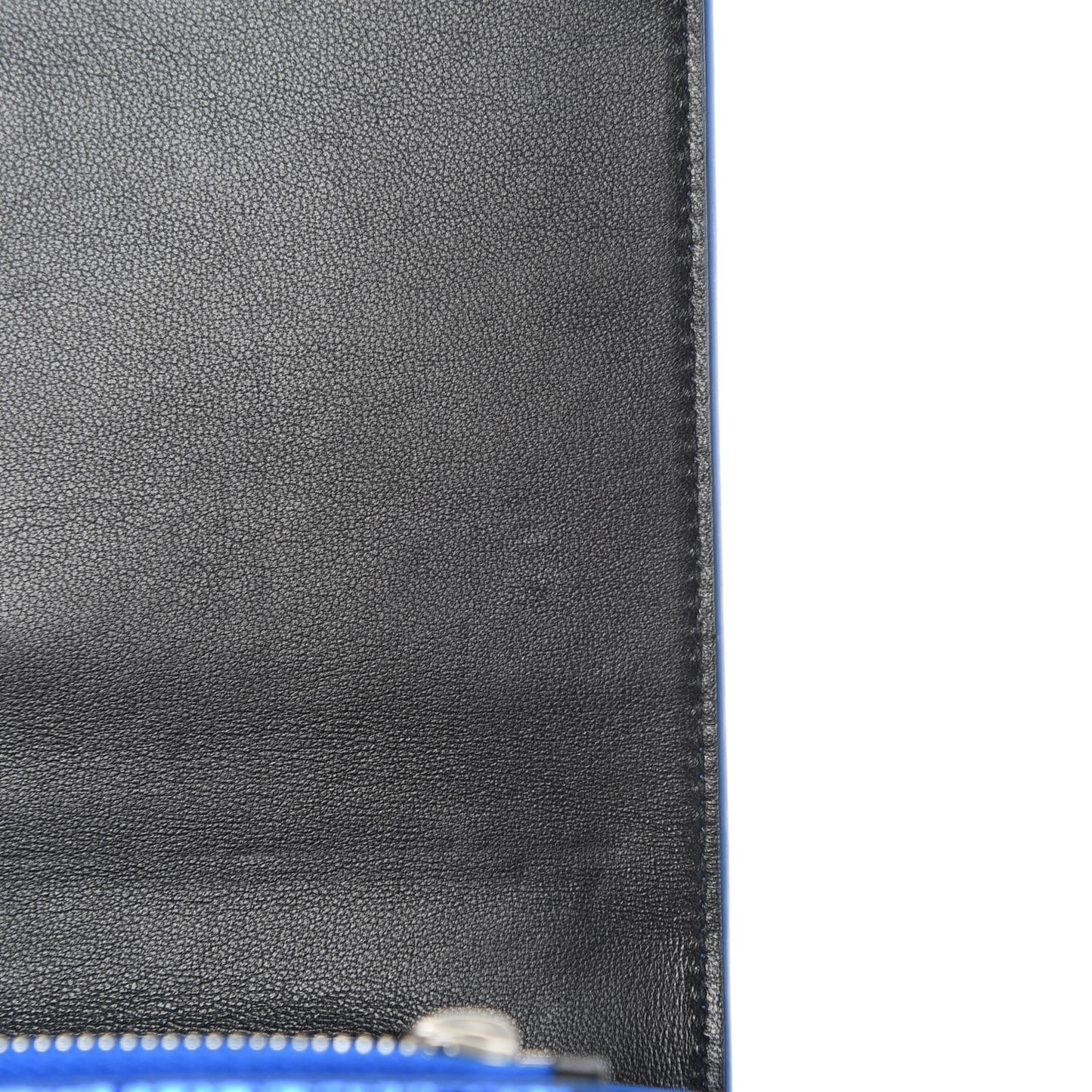 Metallic Ayers Monogram Toy Kate Strap Wallet Blue Black