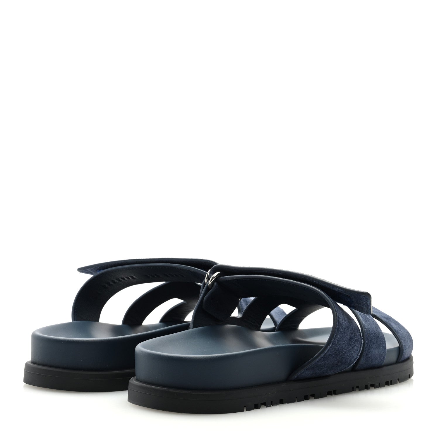 Hermes Suede Goatskin Womens Chypre Sandals 36.5 Bleu Celeste 4 of 9