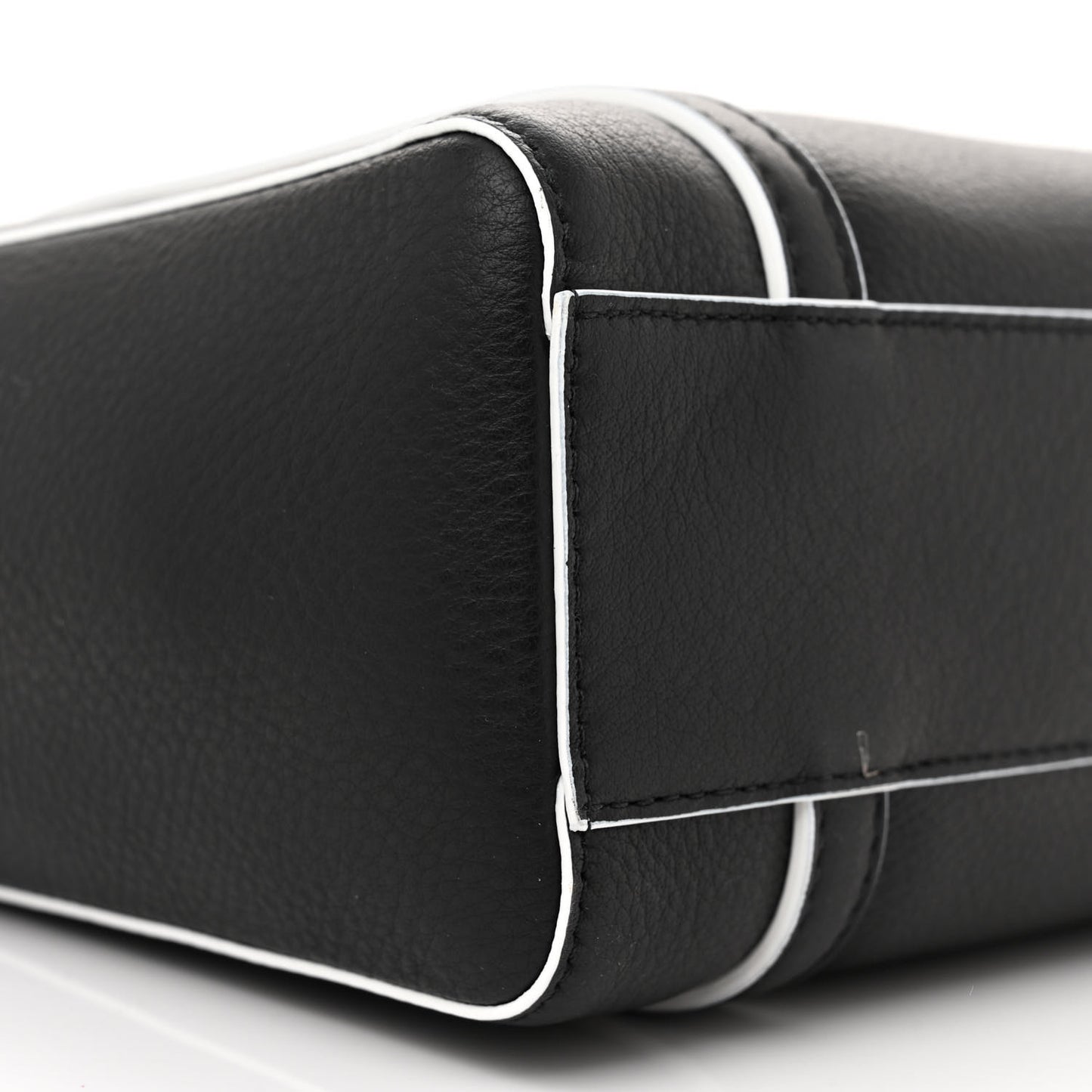 Smooth Calfskin Logo Double Sided XXS Everyday Tote Black White