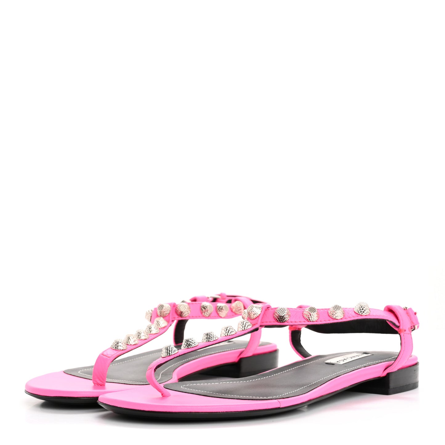 Agneau Arena Cagole Flat Thong Sandals 36.5 Rose Fluo