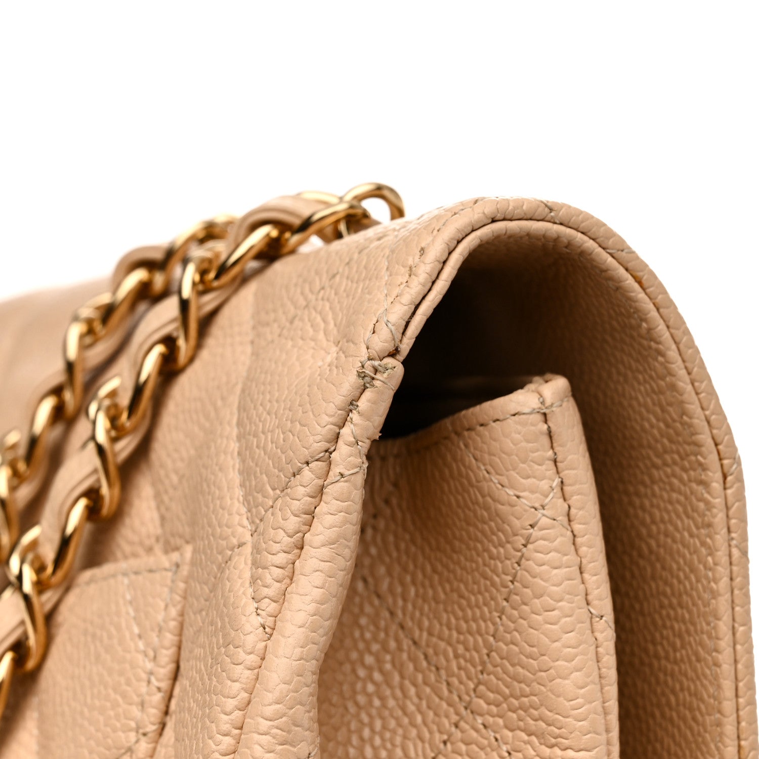 Chanel Caviar Quilted Jumbo Single Flap Beige Clair 12 of 15