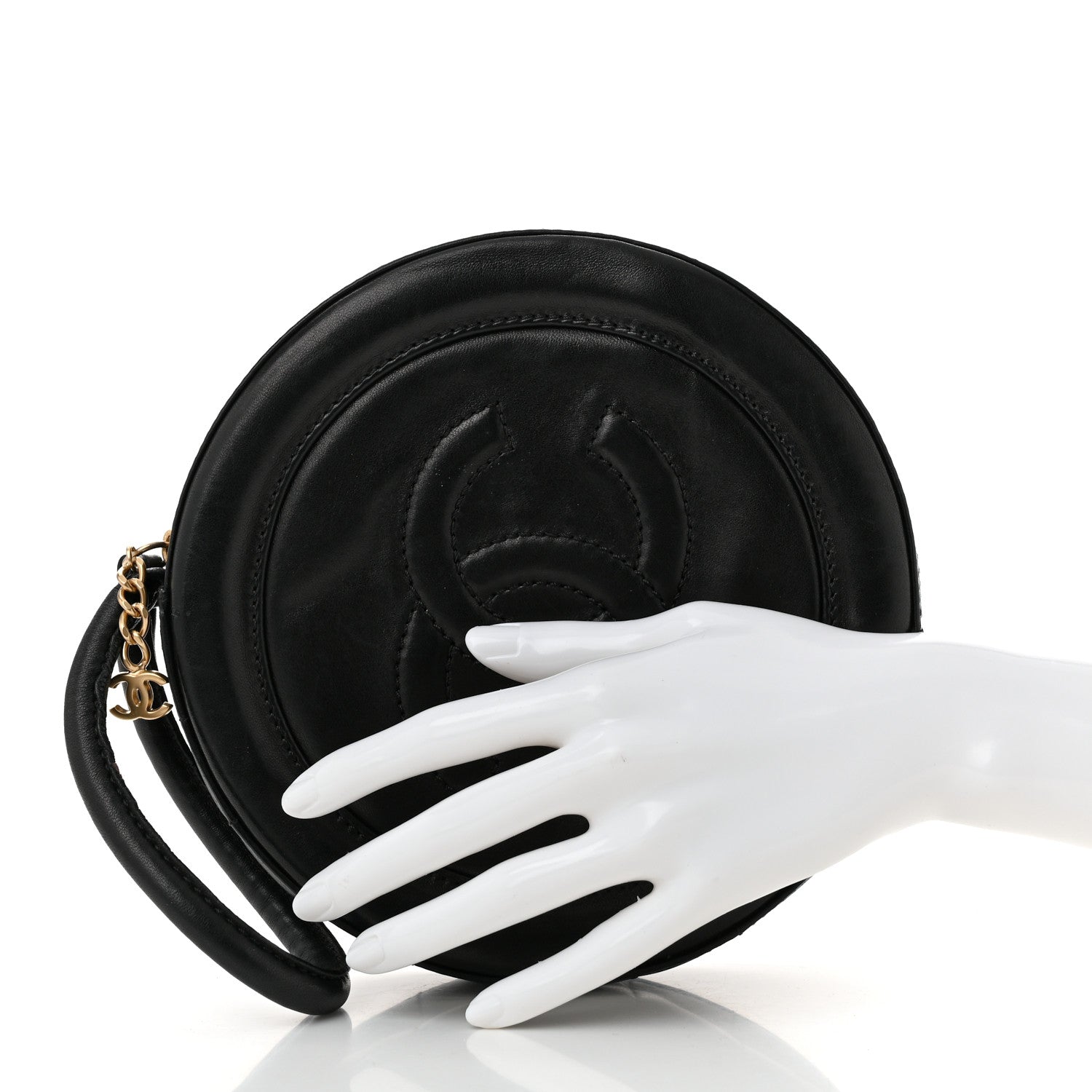 Chanel Lambskin Quilted Small CC Wristlet Black 2 of 10