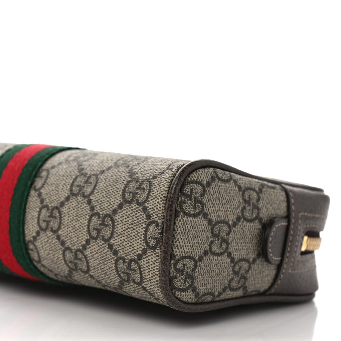 GG Supreme Monogram Web Small Ophidia Belt Bag 85 34 Dark Brown